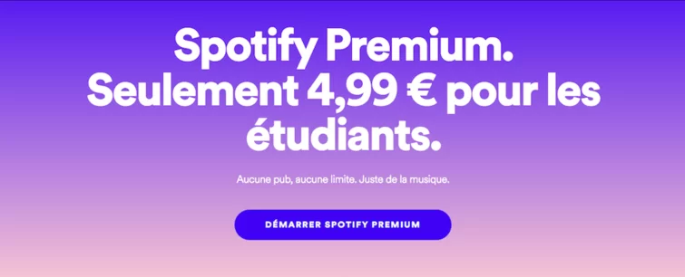 Spotify lance une offre étudiante à 4,99€