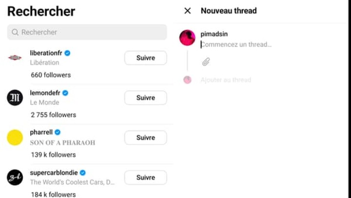 Moteur de recherche Threads